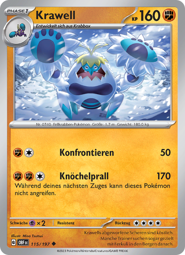 Krawell 115 — Obsidian Flames (German Pokémon TCG card)