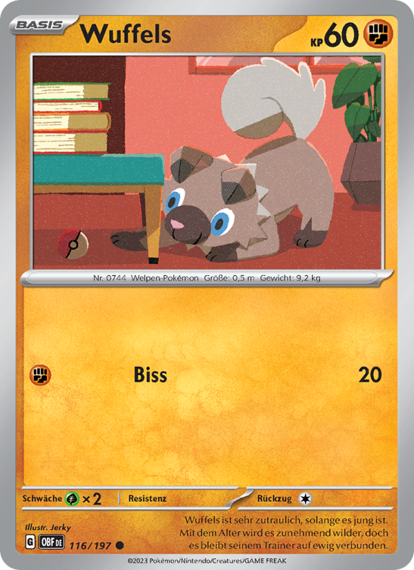 Wuffels 116 — Obsidian Flames (German Pokémon TCG card)