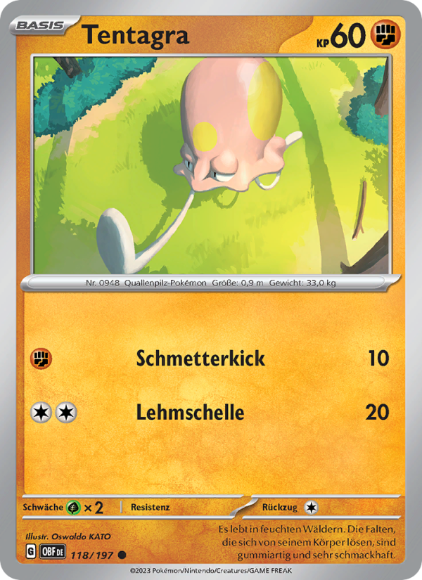 Tentagra 118 — Obsidian Flames (German Pokémon TCG card)