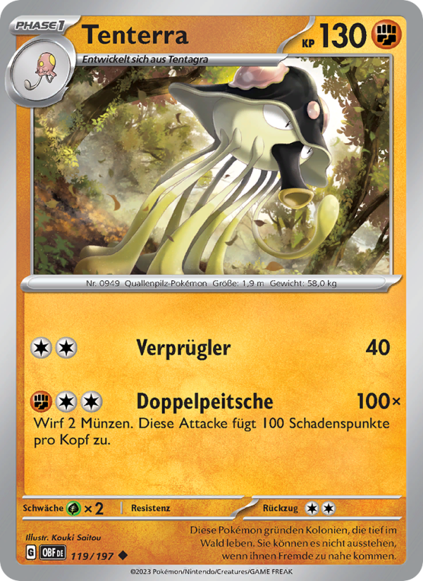 Tenterra 119 — Obsidian Flames (German Pokémon TCG card)