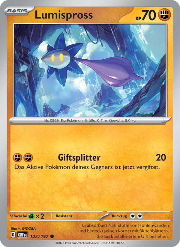 Lumispross 122 — Obsidian Flames (German Pokémon TCG card)