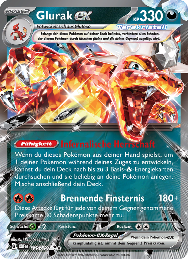 Glurak-ex 125 — Obsidian Flames (German Pokémon TCG card)