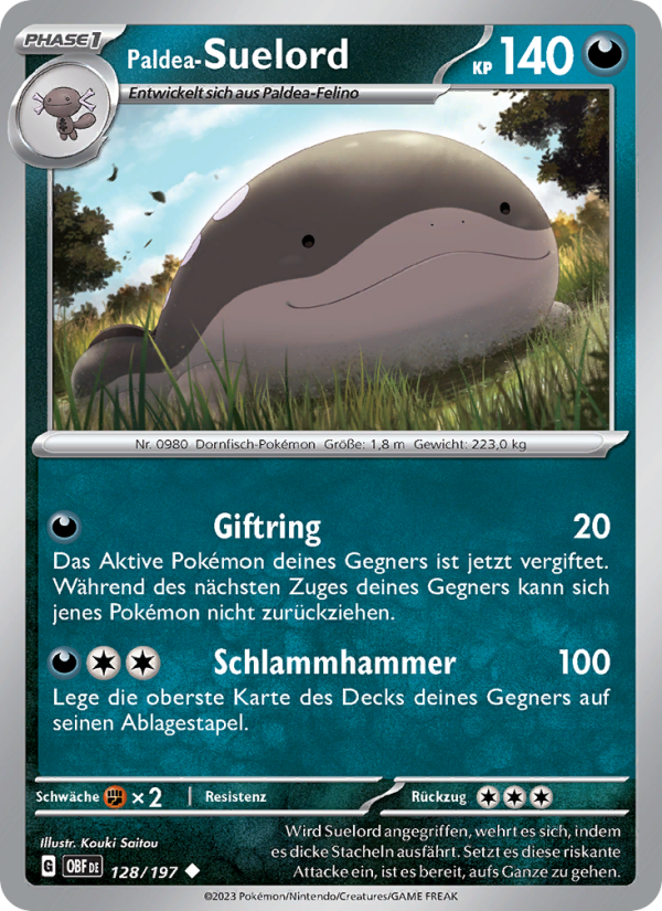 Paldea-Suelord 128 — Obsidian Flames (German Pokémon TCG card)