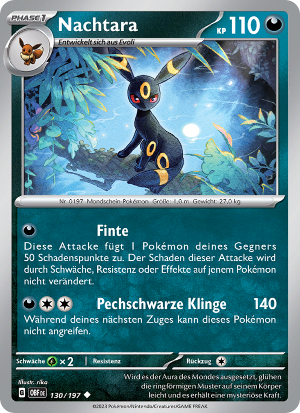 Nachtara 130 — Obsidian Flames (German Pokémon TCG card)