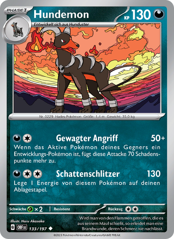 Hundemon 133 — Obsidian Flames (German Pokémon TCG card)