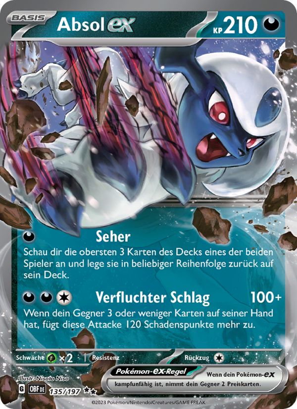 Absol-ex 135 — Obsidian Flames (German Pokémon TCG card)