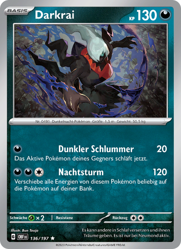 Darkrai 136 — Obsidian Flames (German Pokémon TCG card)