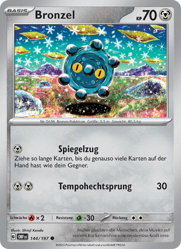 Bronzel 144 — Obsidian Flames (German Pokémon TCG card)