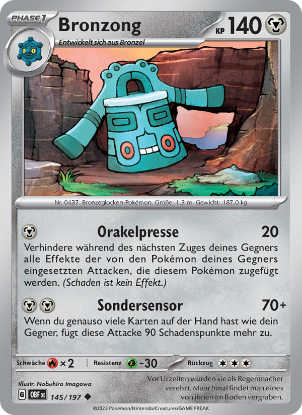 Bronzong 145 — Obsidian Flames (German Pokémon TCG card)