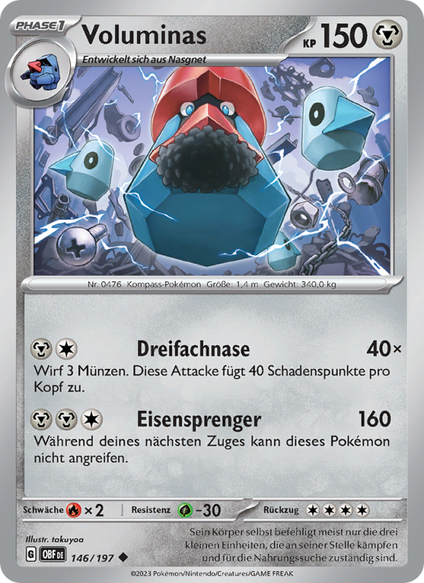 Voluminas 146 — Obsidian Flames (German Pokémon TCG card)