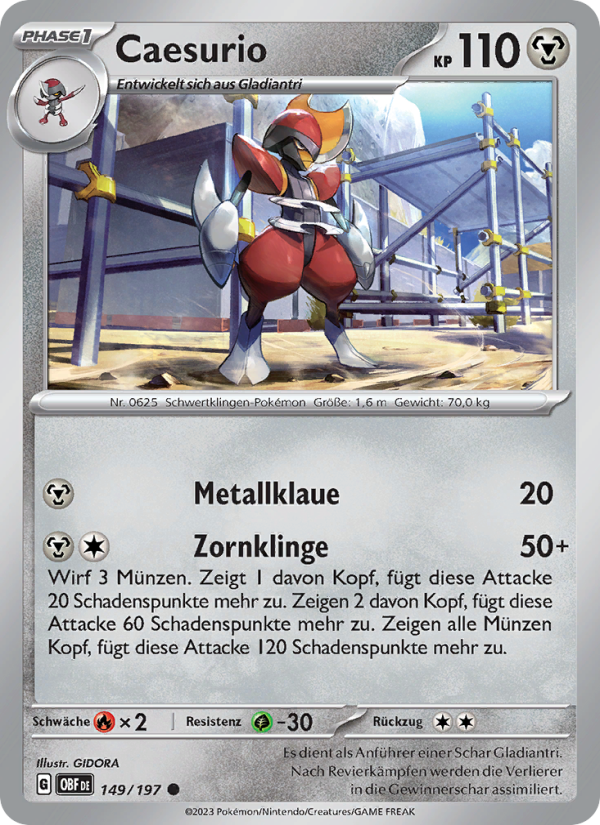 Caesurio 149 — Obsidian Flames (German Pokémon TCG card)