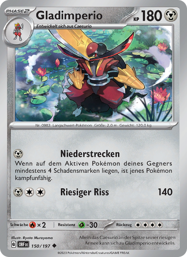 Gladimperio 150 — Obsidian Flames (German Pokémon TCG card)