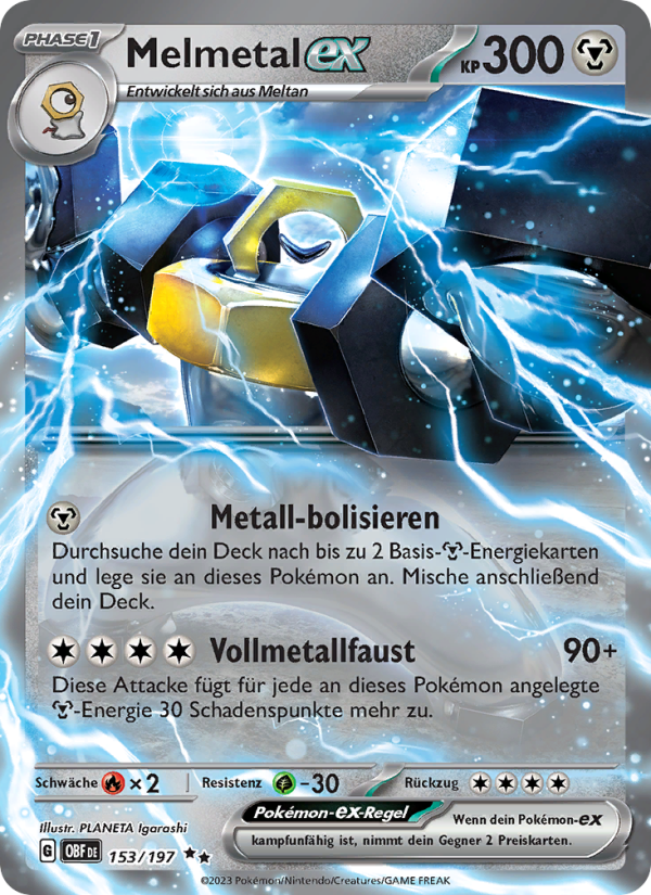Melmetal-ex 153 — Obsidian Flames (German Pokémon TCG card)