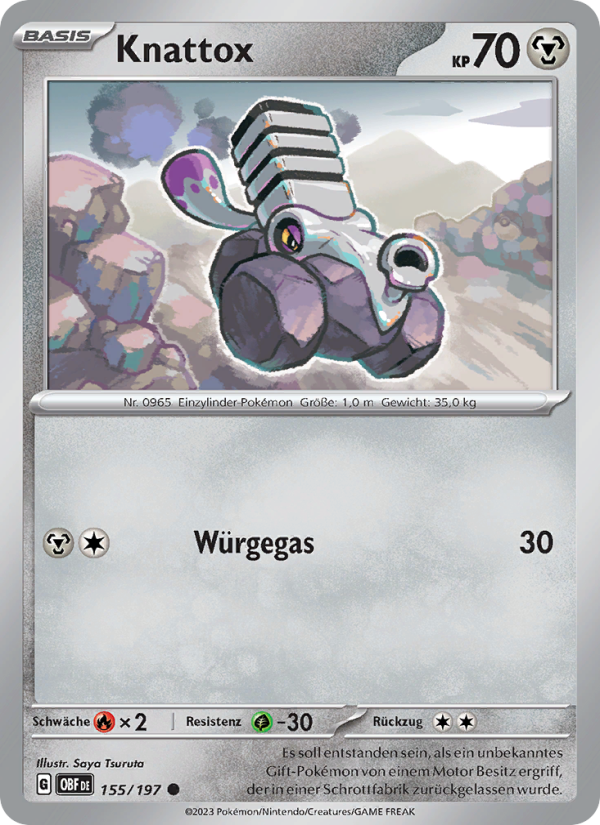 Knattox 155 — Obsidian Flames (German Pokémon TCG card)