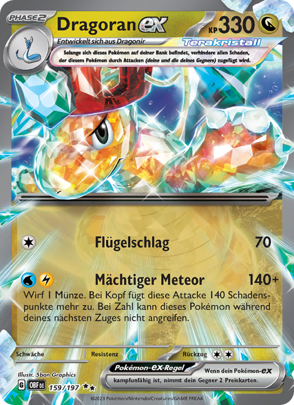 Dragoran-ex 159 — Obsidian Flames (German Pokémon TCG card)