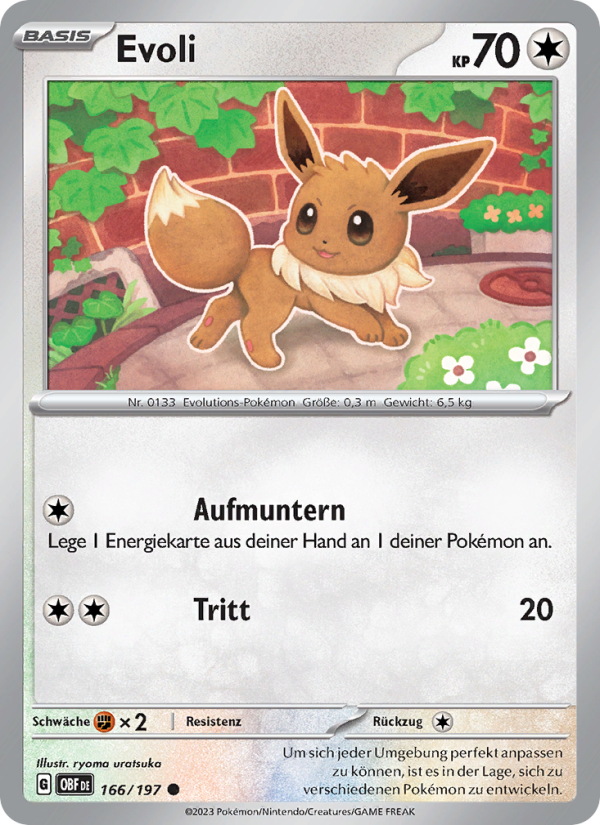 Evoli 166 — Obsidian Flames (German Pokémon TCG card)