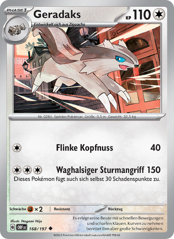 Geradaks 168 — Obsidian Flames (German Pokémon TCG card)