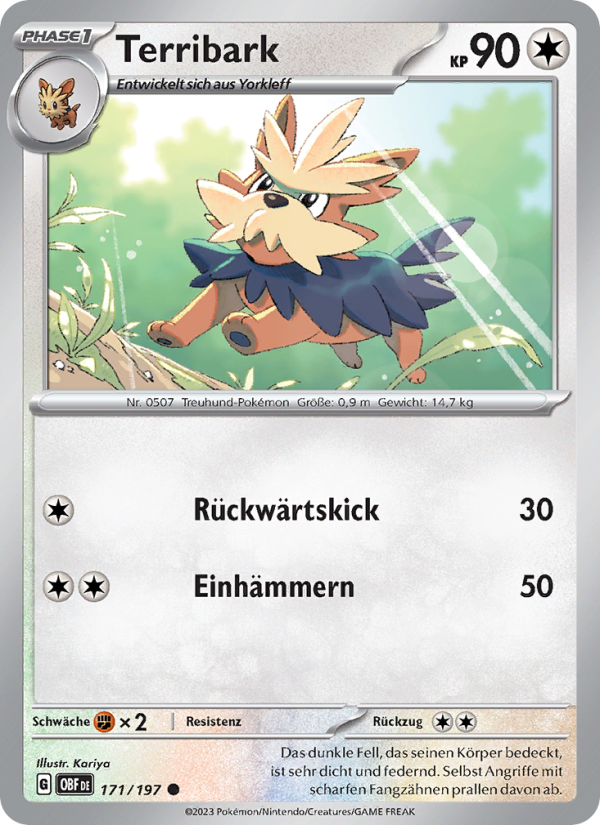 Terribark 171 — Obsidian Flames (German Pokémon TCG card)