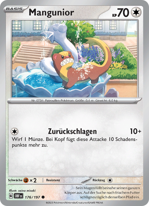 Mangunior 176 — Obsidian Flames (German Pokémon TCG card)