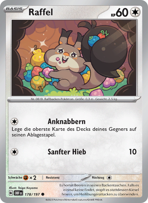 Raffel 178 — Obsidian Flames (German Pokémon TCG card)