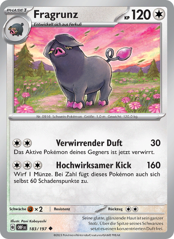 Fragrunz 183 — Obsidian Flames (German Pokémon TCG card)