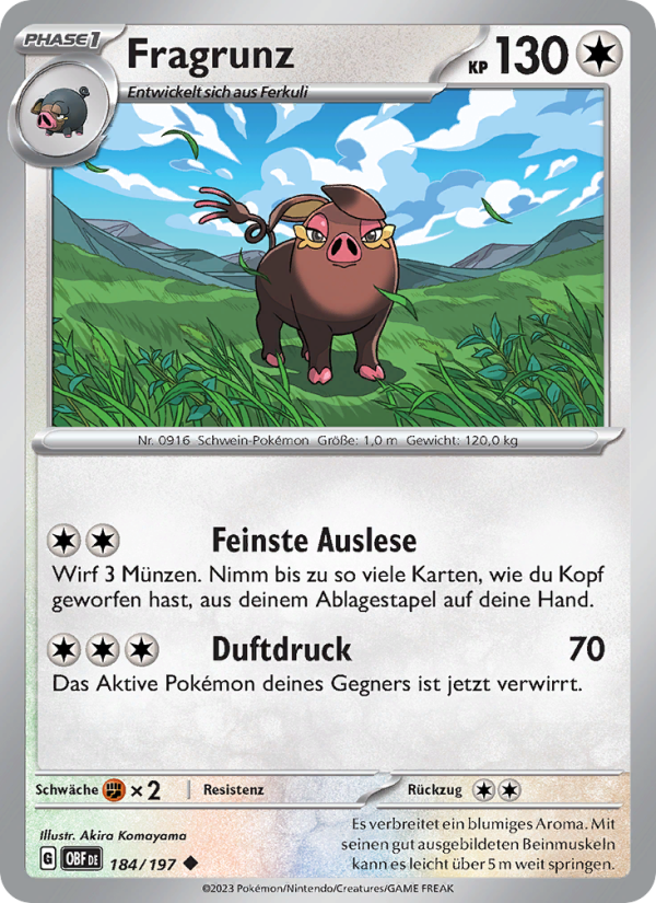 Fragrunz 184 — Obsidian Flames (German Pokémon TCG card)
