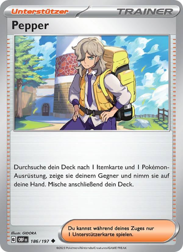 Pepper 186 — Obsidian Flames (German Pokémon TCG card)