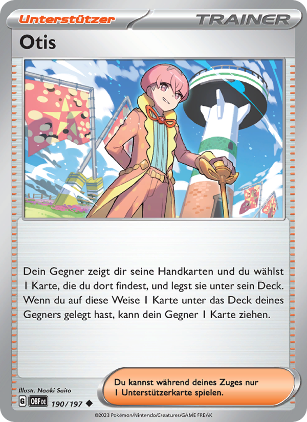 Otis 190 — Obsidian Flames (German Pokémon TCG card)