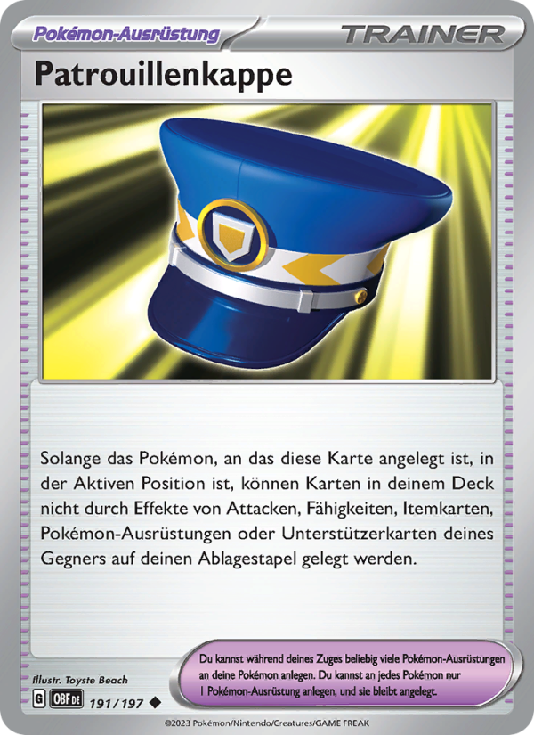 Patrouillenkappe 191 — Obsidian Flames (German Pokémon TCG card)
