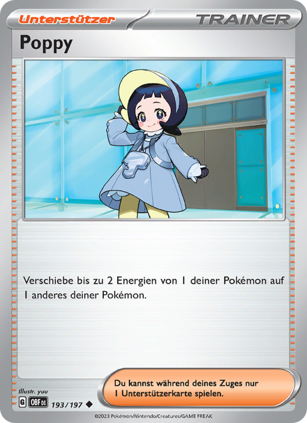 Poppy 193 — Obsidian Flames (German Pokémon TCG card)