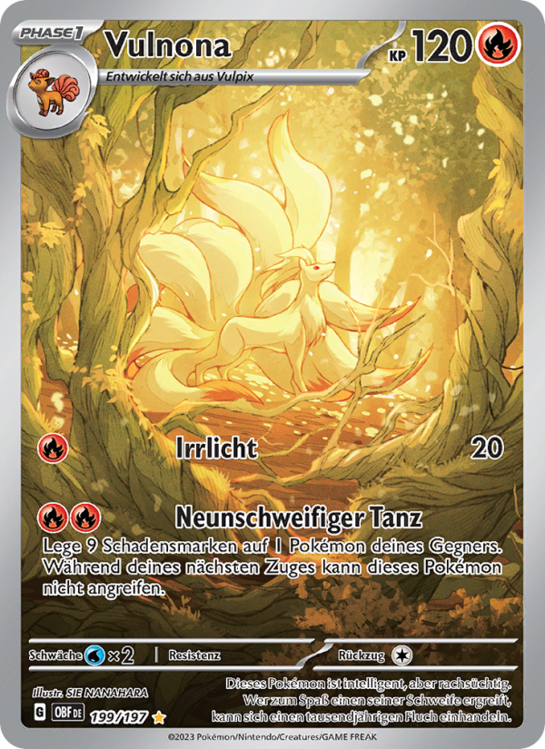 Vulnona 199 — Obsidian Flames (German Pokémon TCG card)