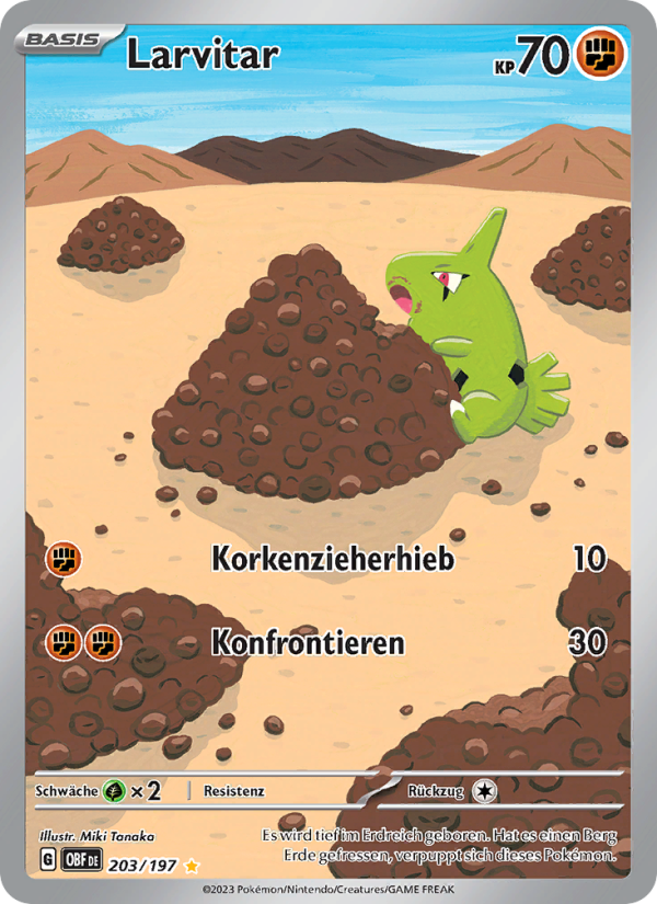 Larvitar 203 — Obsidian Flames (German Pokémon TCG card)