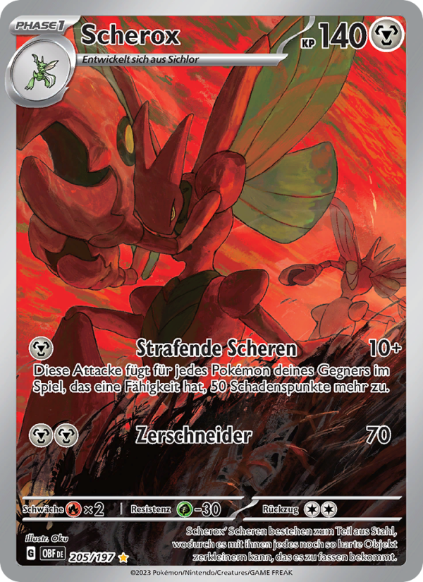 Scherox 205 — Obsidian Flames (German Pokémon TCG card)