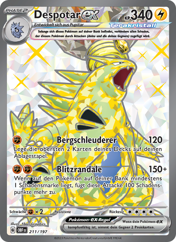 Despotar-ex 211 — Obsidian Flames (German Pokémon TCG card)