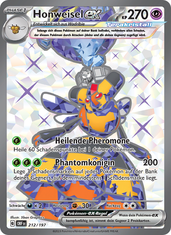 Honweisel-ex 212 — Obsidian Flames (German Pokémon TCG card)