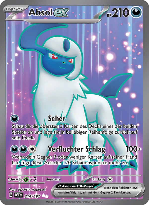 Absol-ex 214 — Obsidian Flames (German Pokémon TCG card)