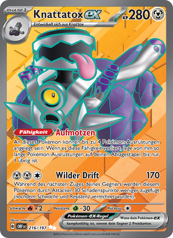 Knattatox-ex 216 — Obsidian Flames (German Pokémon TCG card)