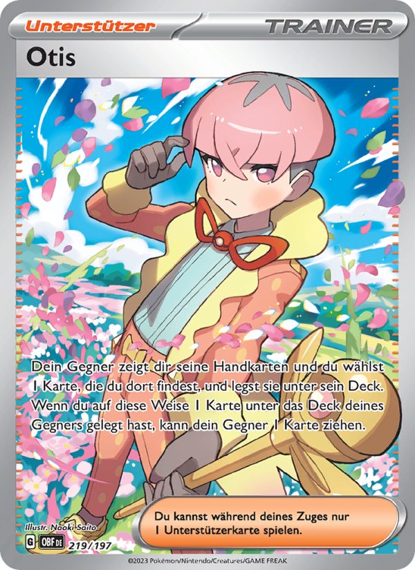 Otis 219 — Obsidian Flames (German Pokémon TCG card)