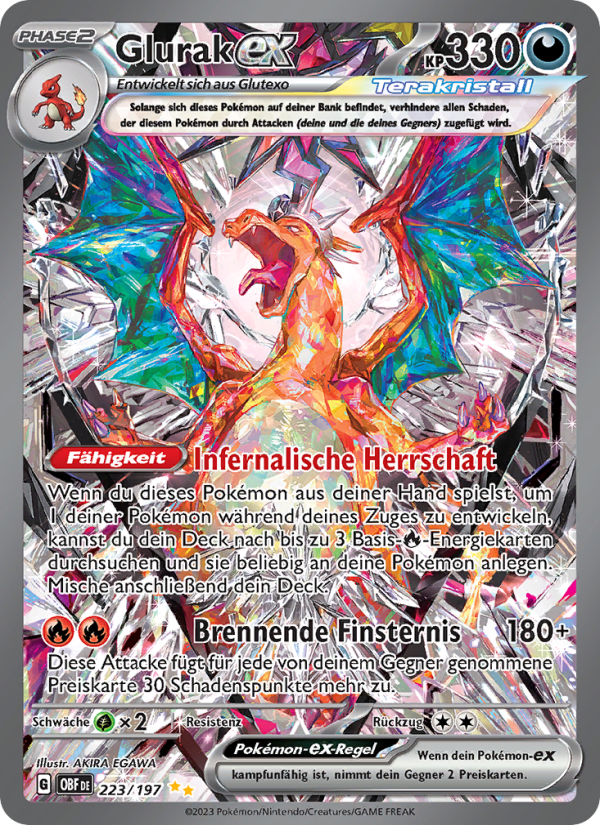 Glurak-ex 223 — Obsidian Flames (German Pokémon TCG card)