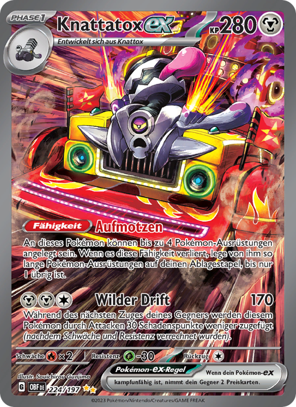 Knattatox-ex 224 — Obsidian Flames (German Pokémon TCG card)
