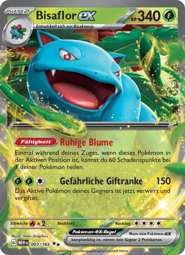 Bisaflor-ex 003 — 151 (German Pokémon TCG card)