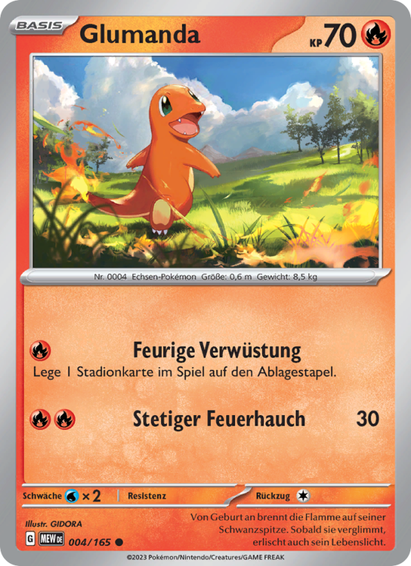 Glumanda 004 — 151 (German Pokémon TCG card)