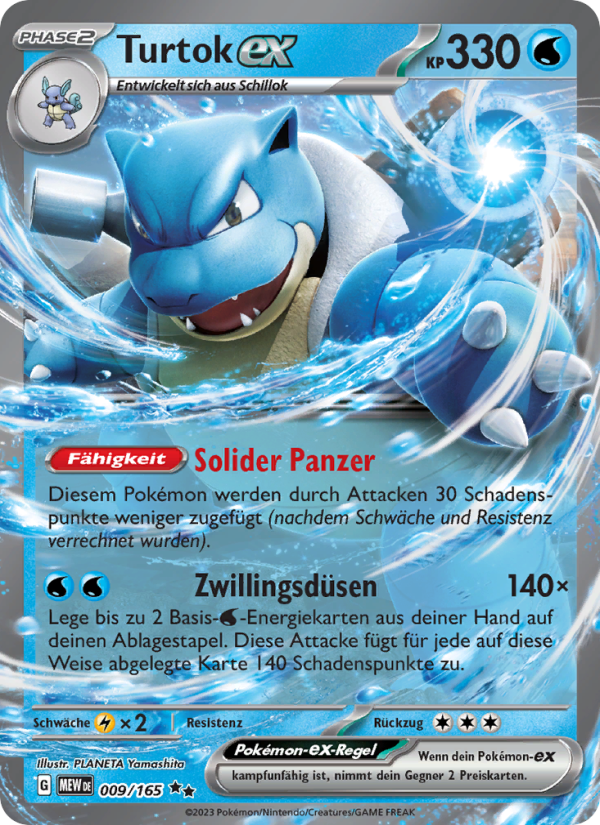 Turtok-ex 009 — 151 (German Pokémon TCG card)