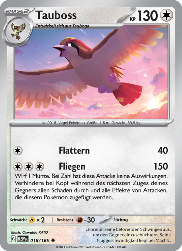 Tauboss 018 — 151 (German Pokémon TCG card)