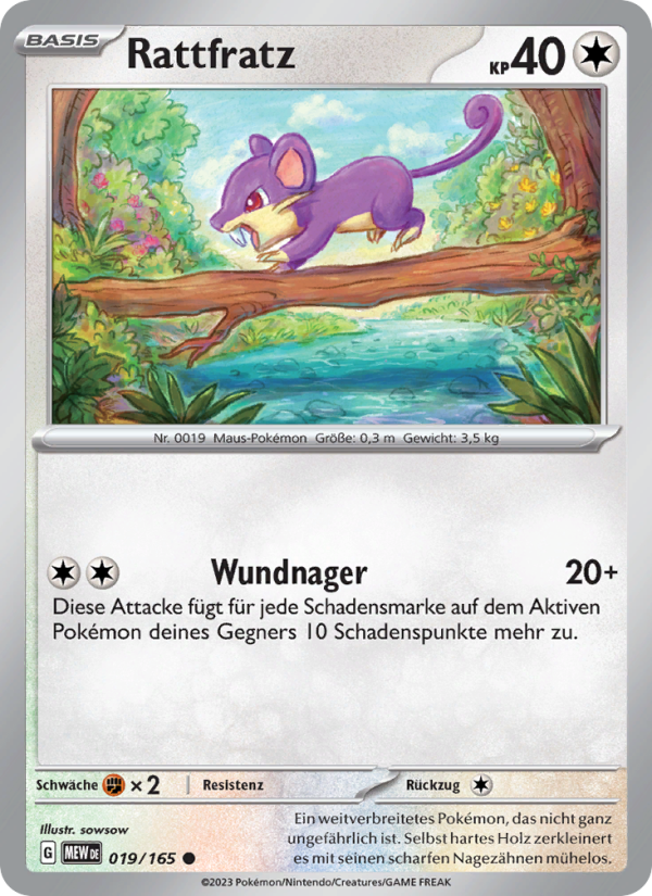 Rattfratz 019 — 151 (German Pokémon TCG card)