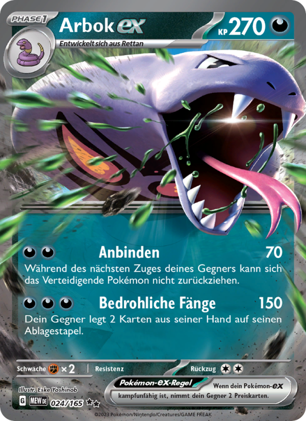 Arbok-ex 024 — 151 (German Pokémon TCG card)