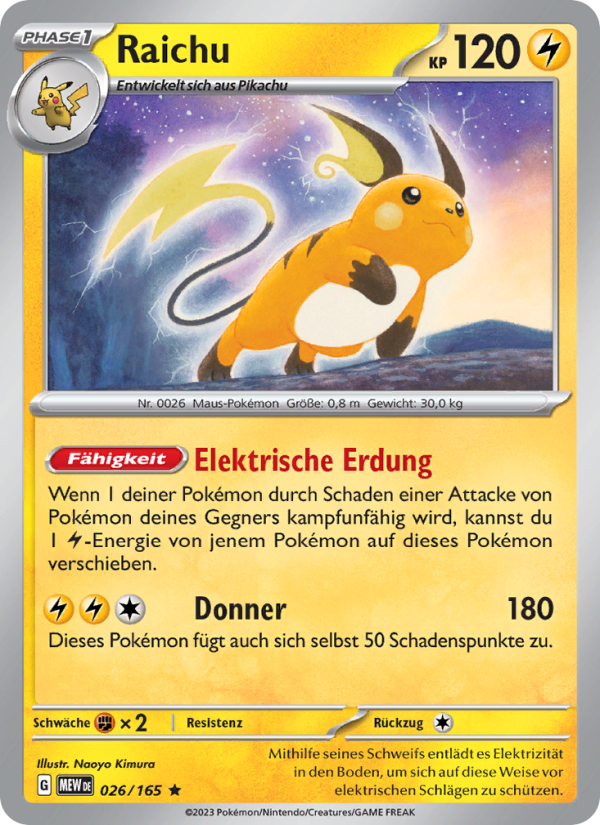 Raichu 026 — 151 (German Pokémon TCG card)