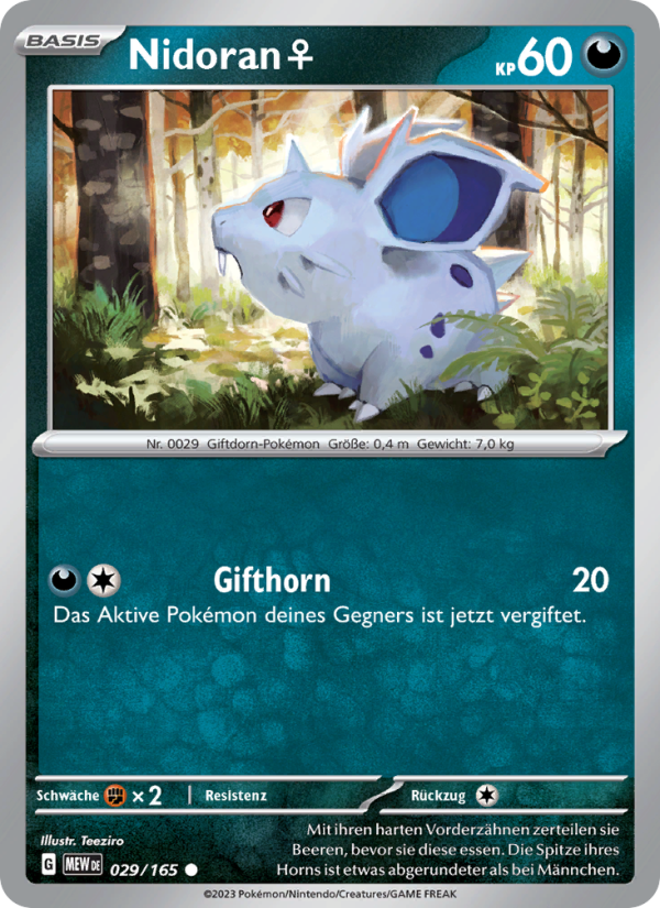 Nidoran♀ 029 — 151 (German Pokémon TCG card)