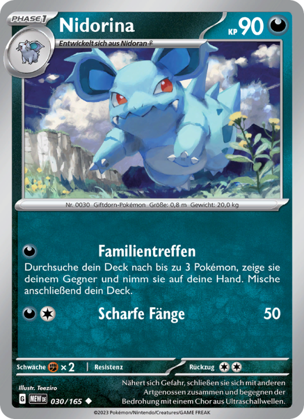 Nidorina 030 — 151 (German Pokémon TCG card)