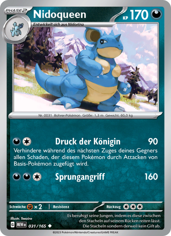 Nidoqueen 031 — 151 (German Pokémon TCG card)